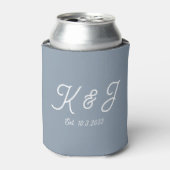 Rafraîchisseur Pour Canette Dusty Blue Wedding Favor Monogrammed (Can devant)