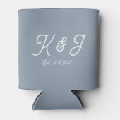 Rafraîchisseur Pour Canette Dusty Blue Wedding Favor Monogrammed (Devant)
