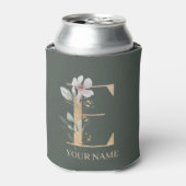 Rafraîchisseur Pour Canette E Monogramme Floral Personnalisé Can Cooler (Can devant)