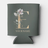Rafraîchisseur Pour Canette E Monogramme Floral Personnalisé Can Cooler (Devant)