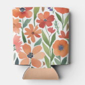 Rafraîchisseur Pour Canette Eclectique aquarelle Floral Terracotta Fleur sauva (Dos)