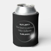 Rafraîchisseur Pour Canette Éclipse solaire double datée 2024 & 2017 (Can devant)