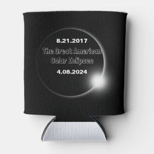 Rafraîchisseur Pour Canette Éclipse solaire double datée 2024 & 2017