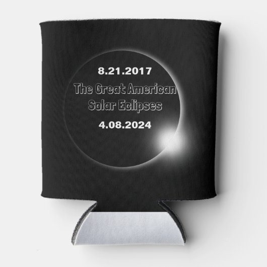 Rafraîchisseur Pour Canette Éclipse solaire double datée 2024 & 2017 (Devant)