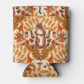 Rafraîchisseur Pour Canette Écureuil d'automne sur blanc (Devant)