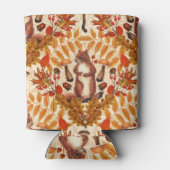 Rafraîchisseur Pour Canette Écureuil d'automne sur blanc (Dos)