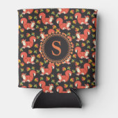 Rafraîchisseur Pour Canette Écureuil et feuille d'automne Motif Monogramme (Devant)