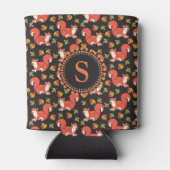Rafraîchisseur Pour Canette Écureuil et feuille d'automne Motif Monogramme (Dos)