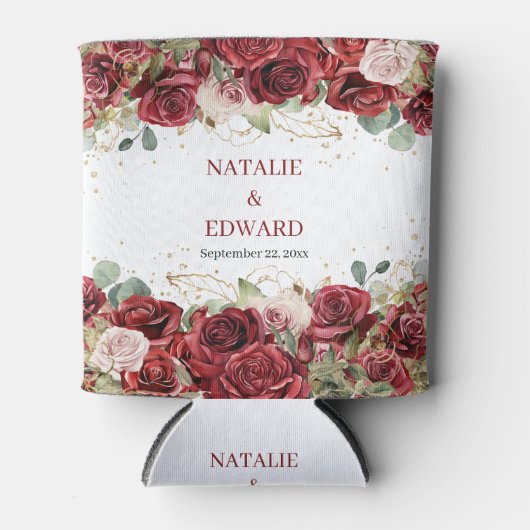 Rafraîchisseur Pour Canette Eeucalyptus à fleurs rousses rustiques (Devant)