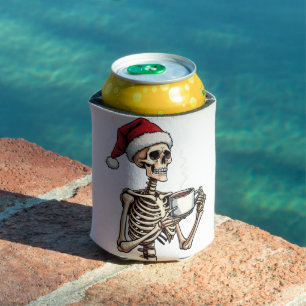 Rafraîchisseur Pour Canette Éffrayant Halloween Sipping Café Noël Père Noël
