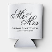 Rafraîchisseur Pour Canette Elégance abordable personnalisée Mr & Mrs mariage (Devant)