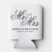 Rafraîchisseur Pour Canette Elégance abordable personnalisée Mr & Mrs mariage (Dos)