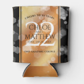 Rafraîchisseur Pour Canette Élégant 22e anniversaire de Mariage de cuivre (Devant)