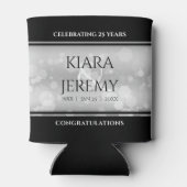 Rafraîchisseur Pour Canette Élégant 25e anniversaire de Mariage d'argent (Dos)