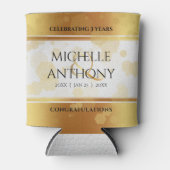 Rafraîchisseur Pour Canette Élégant 3ème anniversaire de Mariage en cuir (Devant)