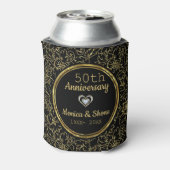 Rafraîchisseur Pour Canette Élégant 50e anniversaire de Mariage Black & Gold (Can Dos)