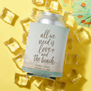 Rafraîchisseur Pour Canette Élégant Amour de la Plage & Cadeau de Mariage de P