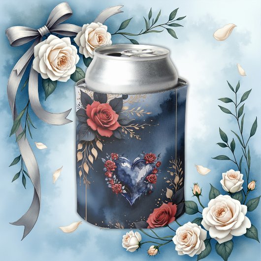 Rafraîchisseur Pour Canette Élégant arrangement rose avec feuillage doré