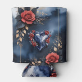 Rafraîchisseur Pour Canette Élégant arrangement rose avec feuillage doré (Dos)