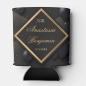 Rafraîchisseur Pour Canette Elégant Black Gold 50e Anniversaire Stylish Custom (Dos)