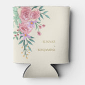 Rafraîchisseur Pour Canette Elégant Boho Blush Rose Aquarelle Mariage Floral (Devant)