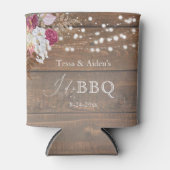 Rafraîchisseur Pour Canette Élégant Bois Floral Rustique I Do BBQ Beer (Devant)