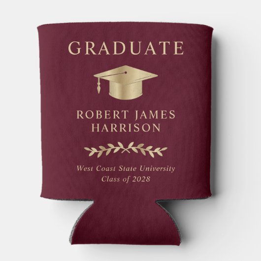 Rafraîchisseur Pour Canette Élégant Casquette de la Bourgogne Gold Graduation (Dos)