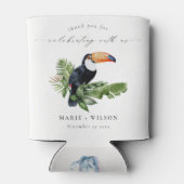 Rafraîchisseur Pour Canette Élégant Chic Tropical Rainforest Mariage Toucan (Dos)