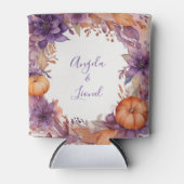 Rafraîchisseur Pour Canette Élégant Citrouille violet Fleurs Mariage (Devant)