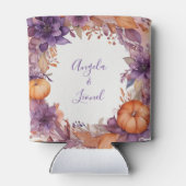 Rafraîchisseur Pour Canette Élégant Citrouille violet Fleurs Mariage (Dos)