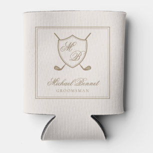 Rafraîchisseur Pour Canette Élégant Classic Crest Monogram Mariage de golf