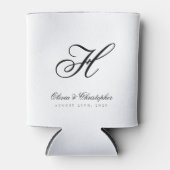 Rafraîchisseur Pour Canette Elegant Classic Nom Mariage initial (Devant)