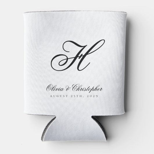 Rafraîchisseur Pour Canette Elegant Classic Nom Mariage initial (Devant)