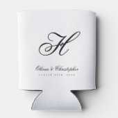 Rafraîchisseur Pour Canette Elegant Classic Nom Mariage initial (Dos)