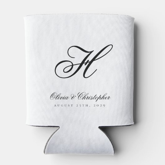Rafraîchisseur Pour Canette Elegant Classic Nom Mariage initial (Dos)