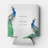 Rafraîchisseur Pour Canette Elégant Classy Ornate Aquarelle Peacock Mariage (Dos)