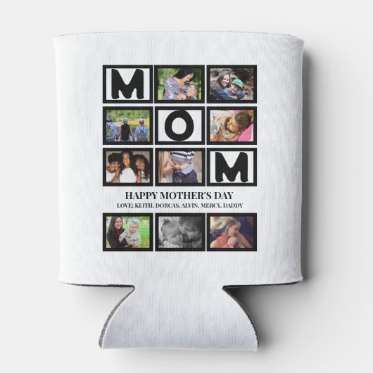 Rafraîchisseur Pour Canette Elégant Custom Happy Mothers Day 9 Photo Collage (Dos)
