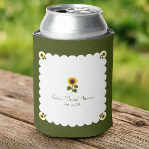 Rafraîchisseur Pour Canette Élégant douche de mariée rustique tournesol vert o