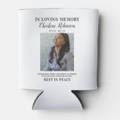 Rafraîchisseur Pour Canette Élégant En Mémoire Amoureuse | Mémorial photo (Devant)