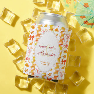 Rafraîchisseur Pour Canette Élégant Favori de Mariage Automnal Monogramme Rust