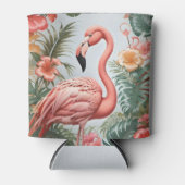 Rafraîchisseur Pour Canette Elégant Flamant rose rose Oiseau Fleurs tropicales (Devant)