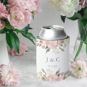 Rafraîchisseur Pour Canette Élégant Floral Blush Peony rose Mariage