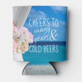 Rafraîchisseur Pour Canette Elégant Floral Ocean Beach Mariage été (Devant)
