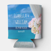 Rafraîchisseur Pour Canette Elégant Floral Ocean Beach Mariage été (Dos)