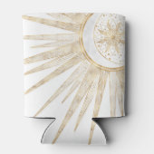 Rafraîchisseur Pour Canette Elegant Gold Doodles Sun Moon Mandala Design (Dos)