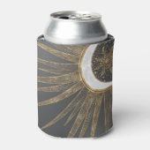 Rafraîchisseur Pour Canette Elegant Gold Doodles Sun Moon Mandala Design (Can devant)