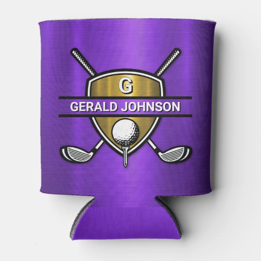 Rafraîchisseur Pour Canette Elégant Gold Shield Golf Monogramme Design (Devant)