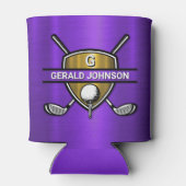 Rafraîchisseur Pour Canette Elégant Gold Shield Golf Monogramme Design (Dos)