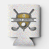 Rafraîchisseur Pour Canette Elégant Gold Shield Golf Monogramme Design (Dos)