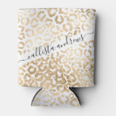 Rafraîchisseur Pour Canette Elegant Gold White Leopard Cheetah Animal Print (Devant)